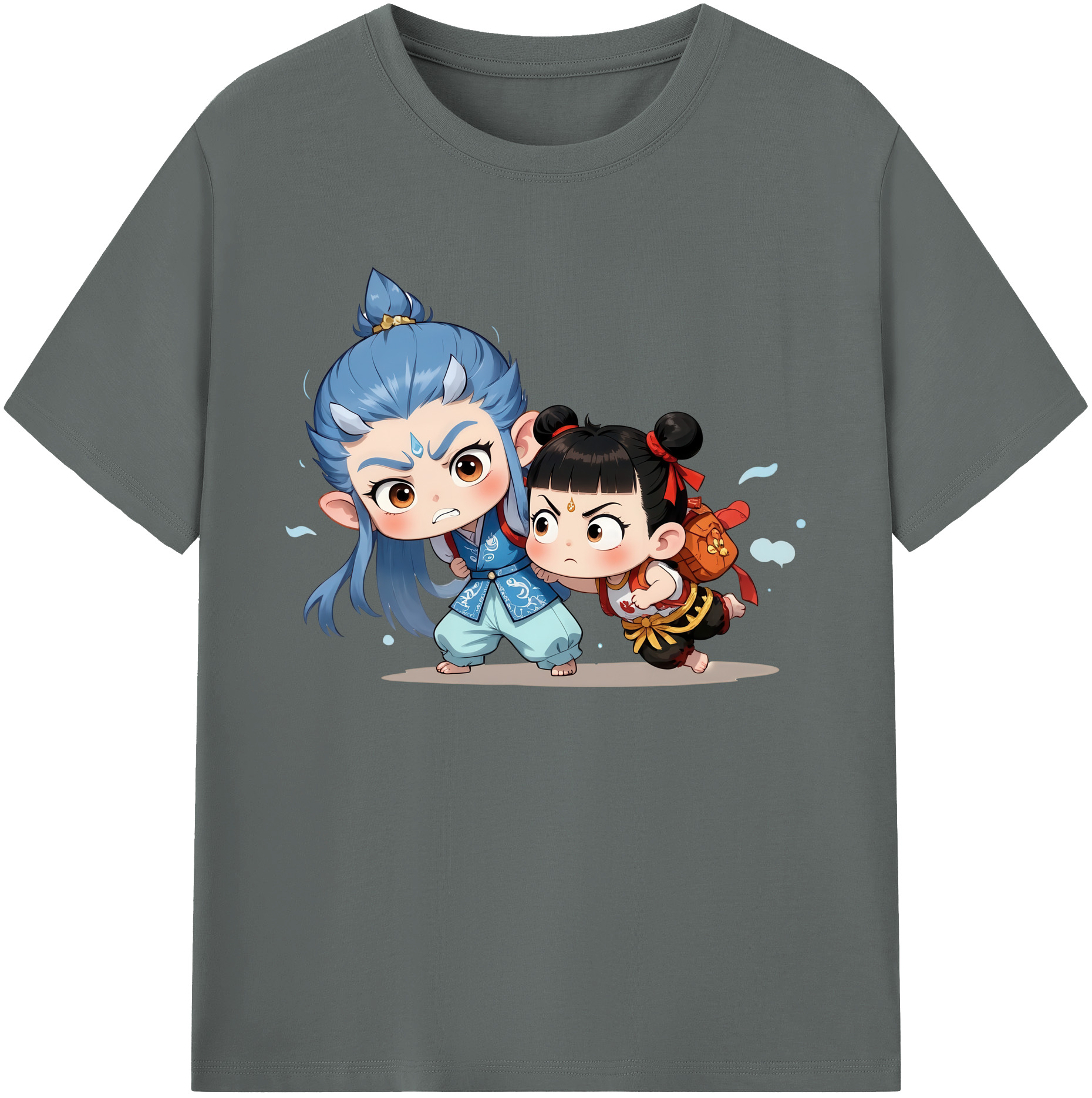 （画像用） Ne Zha 2 ナタ 魔童の大暴れ 綿100％ メンズ半袖Tシャツ｜肌触りやわらか＆通気性